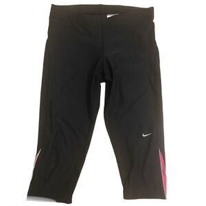Nike running cropped Capri leggings Dri fit Black women’s M 8/10